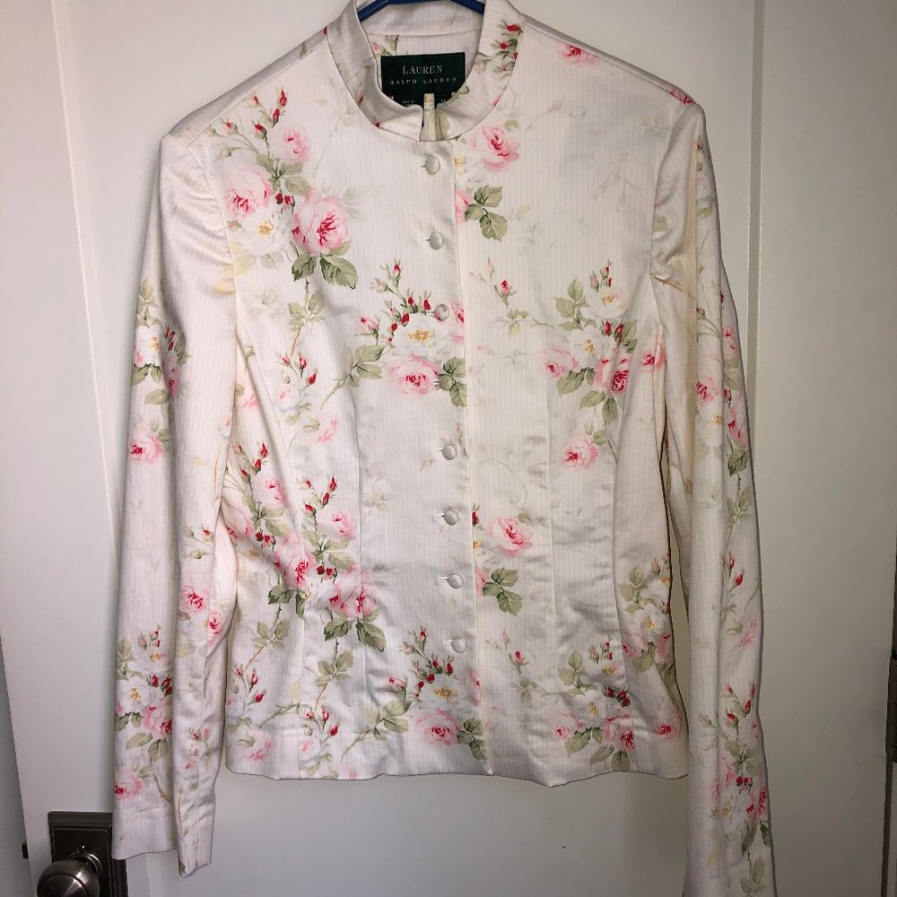 vintage Lauren Ralph Lauren floral blazer sz M EUC